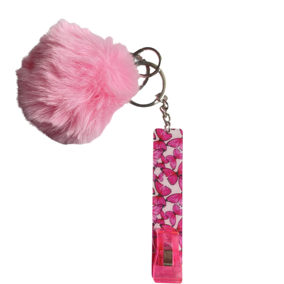 Pink Butterfly Card Grabber