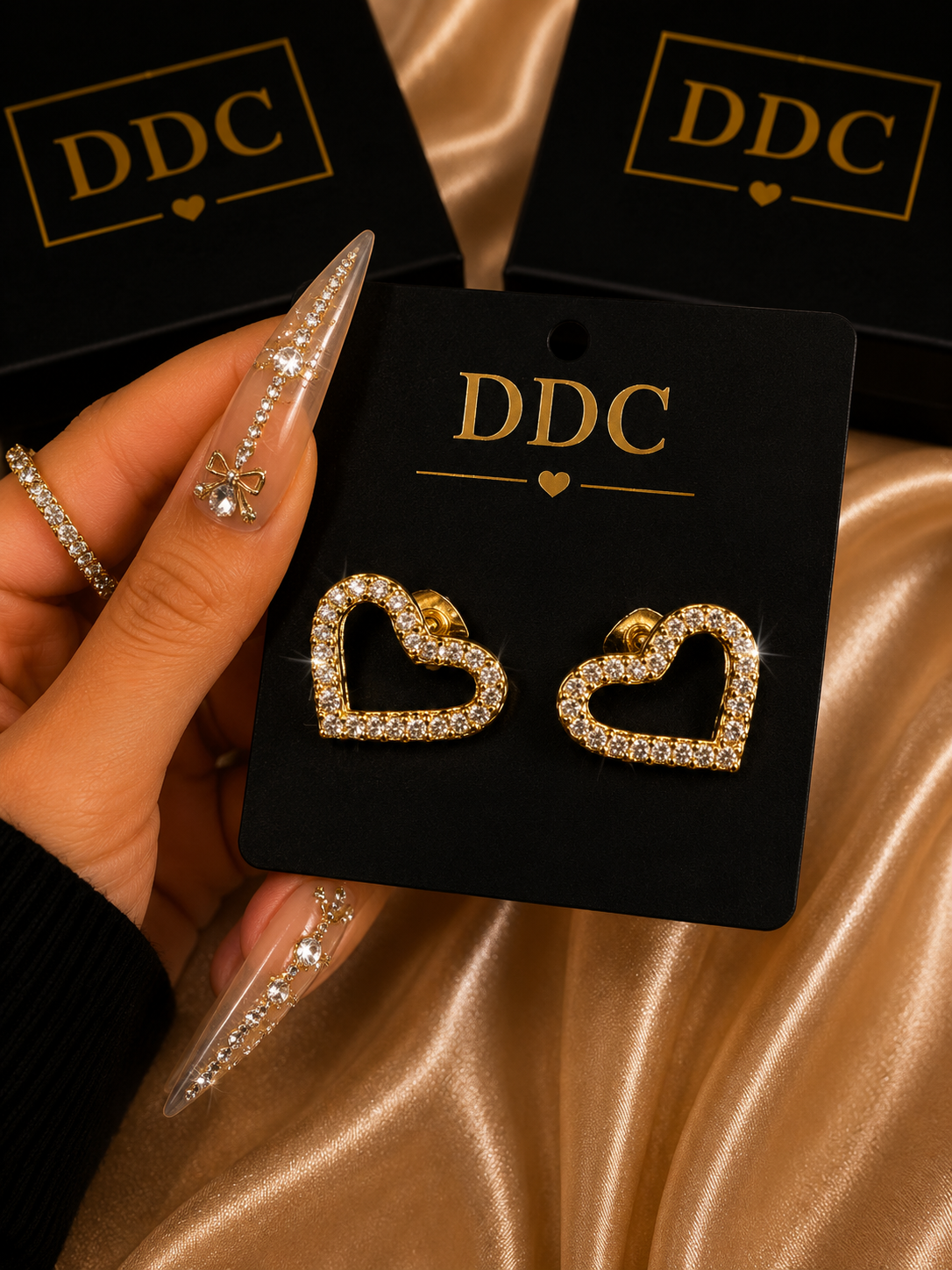 Diamond Heart Earrings