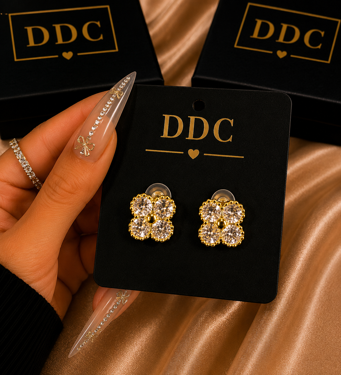 Diamond Flower Earrings