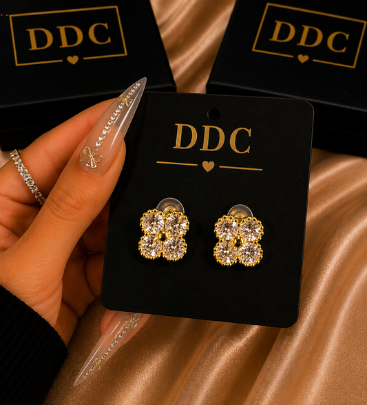 Diamond Flower Earrings