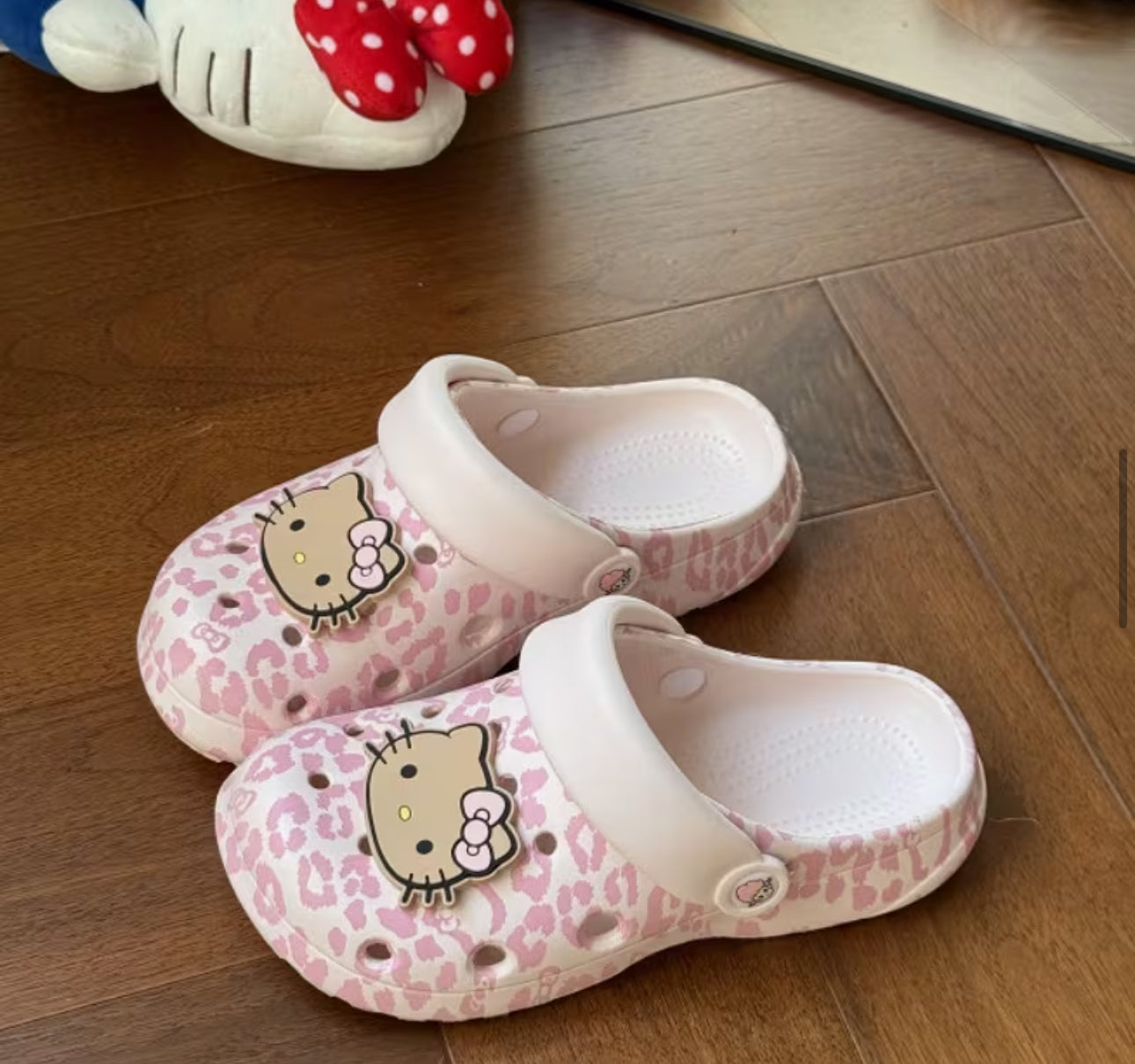 Pink Cheetah x Hello Kitty Crocs
